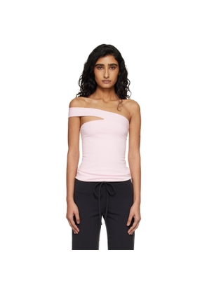 SKIMS Pink Cotton Jersey One Shoulder Top