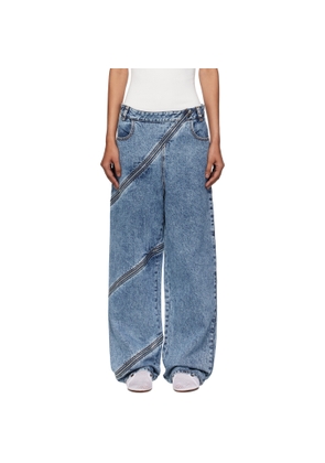 ALAÏA Blue Spiral Jeans