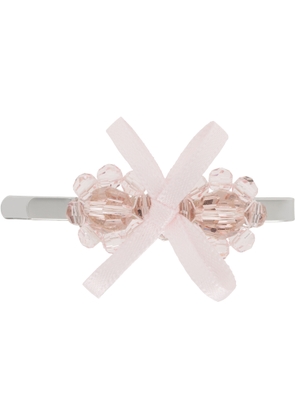 Simone Rocha Pink Petite Bow Mini Flower Hair Clip