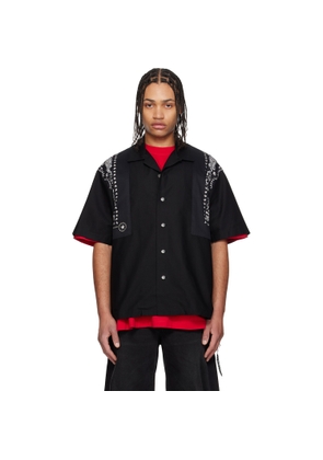 mastermind JAPAN Black Bandana Short Sleeve Shirt