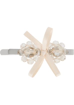 Simone Rocha Beige Petite Bow Mini Flower Hair Clip