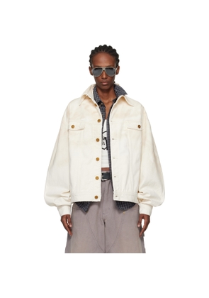 WILLY CHAVARRIA Off-White Chachi Denim Trucker Jacket