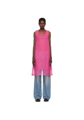 Comme des Garçons Homme Plus Black & Pink Bright Jersey & Nylon Tulle Tank Top