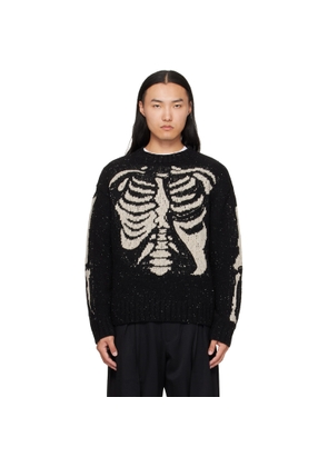 KHOKI Black Needle Punched Knit Sweater