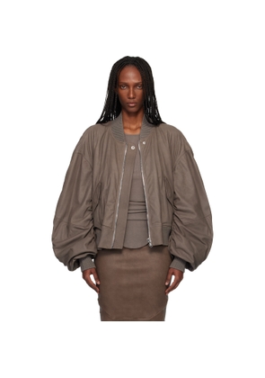 Rick Owens Gray Temple Secchia Flight Leather Jacket