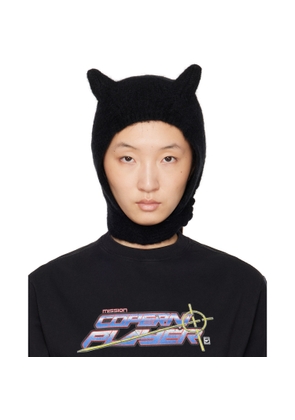 Coperni Black Knitted Horn Beanie