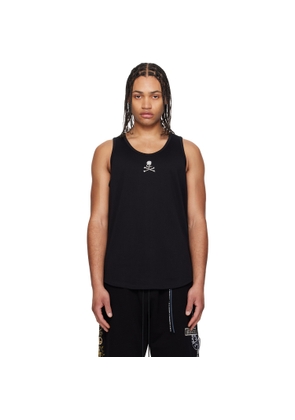 mastermind JAPAN Black Glass Beaded Loopwheel Tank Top