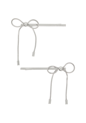 Marland Backus Silver Bow Hair Pins Set