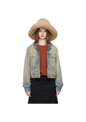 Ruslan Baginskiy Beige Faux-Fur Hat