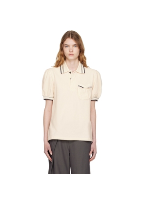 OPEN YY Off-White Puffy Piqué Polo