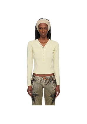 Miss Sixty Yellow KNWLS Edition Logo Patchwork Top