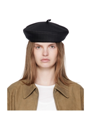 Ruslan Baginskiy Black Stripe-Pattern Beret