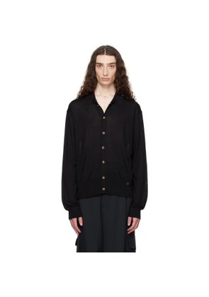 Versace Black Knit Silk Cardigan
