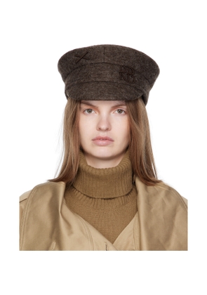 Ruslan Baginskiy Brown Logo-Embellished Baker Boy Cap