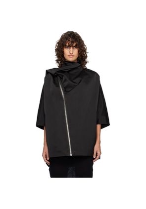 Rick Owens Black Temple Sail Biker Jacket