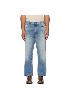R13 Blue Washed Boyfriend Jeans