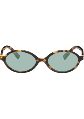 Miu Miu Eyewear Brown 'Breaking the Rules' Oval Sunglasses