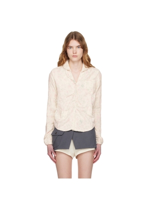 OPEN YY Off-White Floral Blankie Shirt