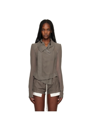 Rick Owens Gray Temple Classic Biker Jacket