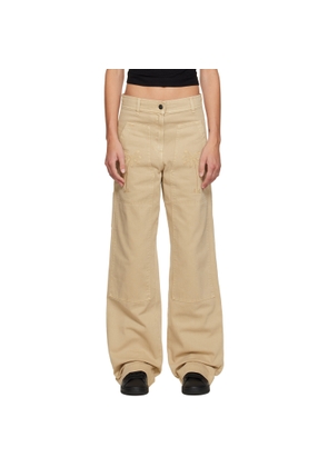 Palm Angels Beige Bull Cargo Pants