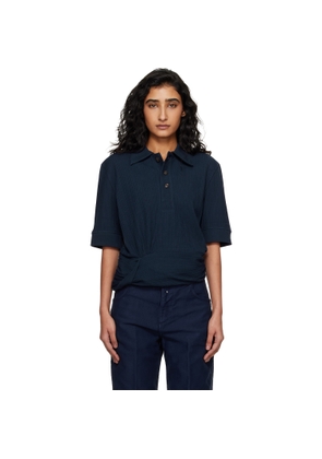 Victoria Beckham Navy Twist Polo