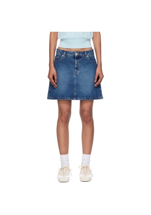 A.P.C. Blue Moss Denim Miniskirt