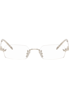 Miu Miu Eyewear Silver Rimless Glasses