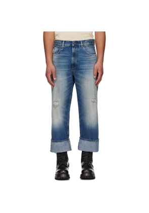 R13 Blue Cuffed X-Boyfriend Jeans