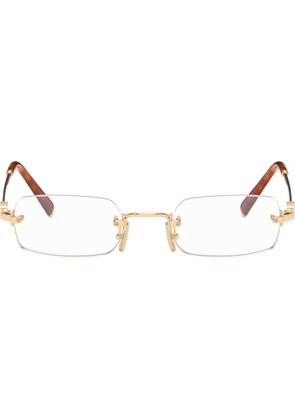 Miu Miu Eyewear Gold Rimless Glasses