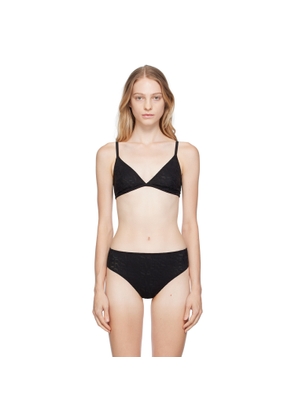 Versace Underwear Black Semi-Sheer Bra