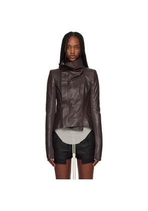 Rick Owens Brown Temple Naska Leather Jacket