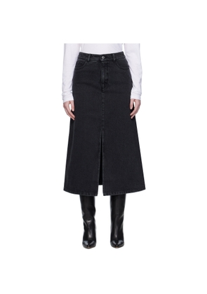 A.P.C. Black Georgia Denim Midi Skirt