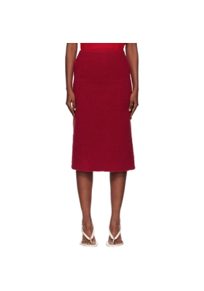 Pushbutton Red Fleece Combi H-Line Midi Skirt