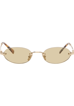 Miu Miu Eyewear Gold 'Miu Miu Logo' Sunglasses