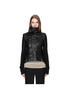 Rick Owens Black Temple Naska Biker Leather Jacket