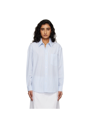 Dunst Blue Oversized Striped Shirt