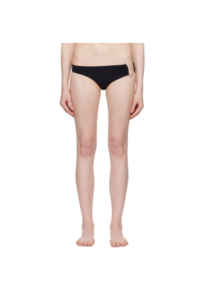 Christopher Esber Black Ruched Crescent Side Bikini Bottom