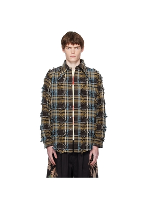 Collina Strada Brown & Blue Bat Button-Up Shirt