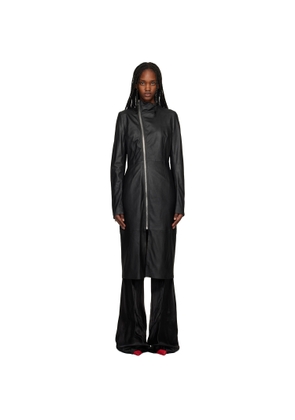 Rick Owens Black Temple Gary Leather Coat