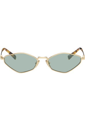 Miu Miu Eyewear Gold 'Miu Miu Logo' Sunglasses