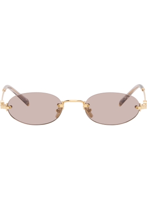 Miu Miu Eyewear Gold 'Miu Miu Logo' Sunglasses