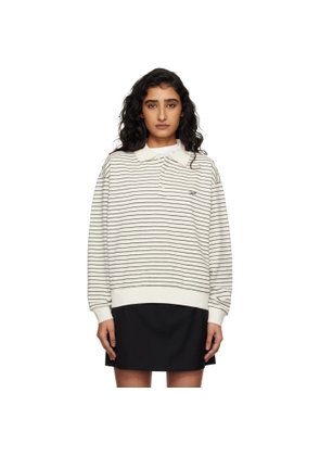 Dunst Off-White Striped Logo Collared Polo