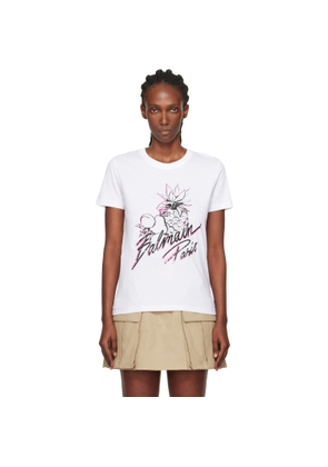BALMAIN White Fruits Print T-shirt