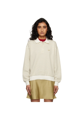 Dunst Off-White Striped Logo Collared Polo