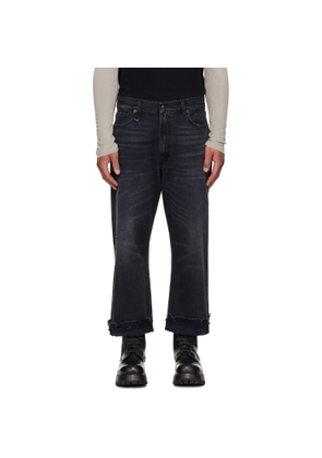 R13 Black Washed Boyfriend Jeans