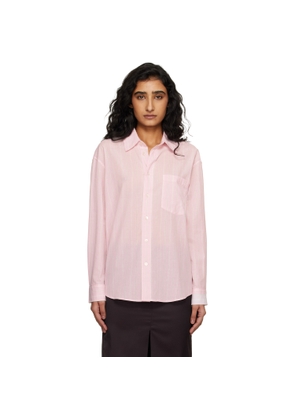 Dunst Pink Oversized Striped Shirt