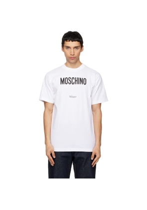 Moschino White Printed Organic Cotton Jersey T-shirt