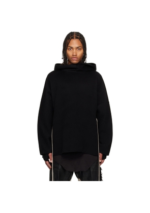 Rick Owens Black Concordians Cashmere Tunic Hoodie