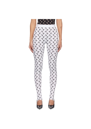 Marine Serre White Recycled Moon Jersey Stirrup Leggings