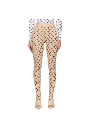 Marine Serre Beige Recycled Moon Jersey Stirrup Leggings